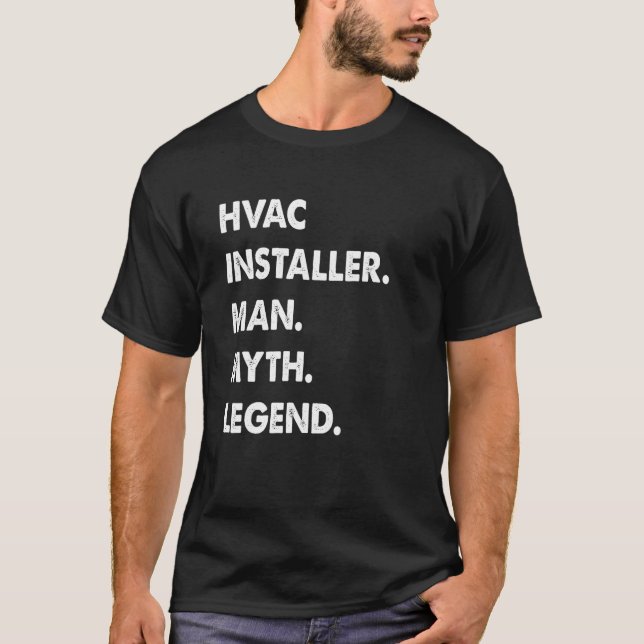 Camiseta Mens Hvac Installer Man Myend (Frente)