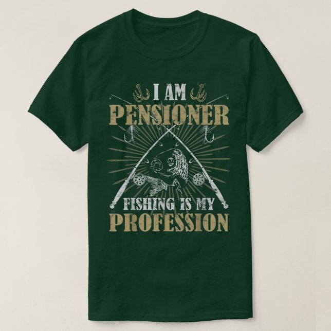 Camiseta Mens I Am Pensioner Fish É Meu Trabalho Engraçado (Frente do Design)