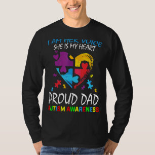 Camiseta Mens I Am Sua Voz Meu Coração Filha Autismo
