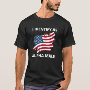Camiseta Mens I Identifier Como Alpha Mens American Flag