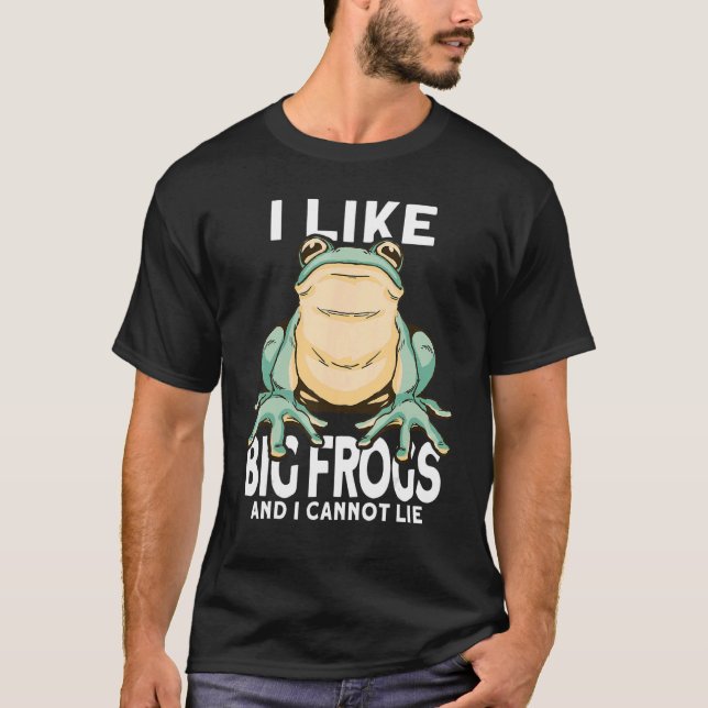 Camiseta Mens I Like Big Frogs and I Cannot Lie  Frog catch (Frente)
