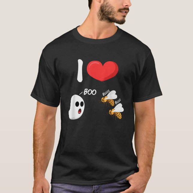 Camiseta Mens I Love Boo Bees Engraçado Humor Adulto (Frente)