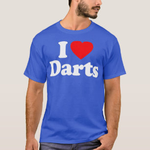 Camiseta Mens I Love Darts Heart Souvenir Engraçado