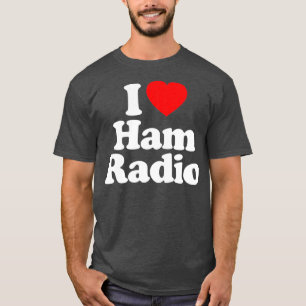 Camiseta Mens I Love Ham Radio Heart Souvenir Engraçado