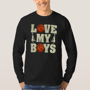 Camiseta Mens I Love My Boys Baske de Dia de os pais de Bas
