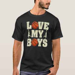 Camiseta Mens I Love My Boys Baske de Dia de os pais de Bas