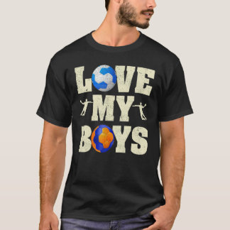 Camiseta Mens I Love My Boys Handball Dia de os pais Handba