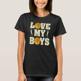 Camiseta Mens I Love My Boys Netball Dia de os pais Netball