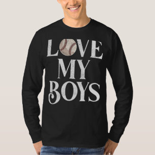 Camiseta Mens I Love My Boys Softball Softball Pai Padre