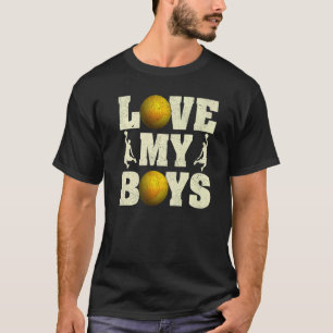 Camiseta Mens I Love My Boys Voleibol Dia de os pais