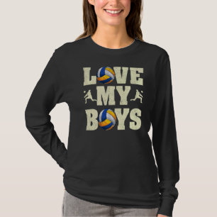 Camiseta Mens I Love My Boys Voleibol Dia de os pais