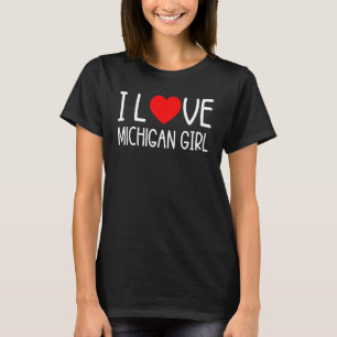 Camiseta Mens I Love My Gf Set I Love My Michigan Girliday