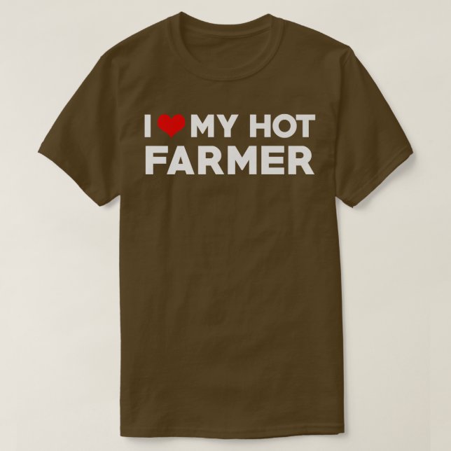 Camiseta Mens I Love My Hot Husband Farmer Fiance (Frente do Design)