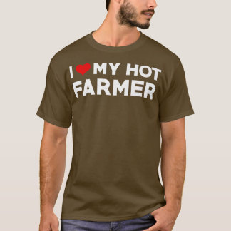 Camiseta Mens I Love My Hot Husband Farmer Fiance