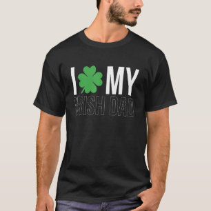 Camiseta Mens I Love My Irish Pai Padre Papa St Patricks