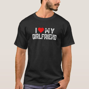 Camiseta Mens I Love My Namorada Family Mating Heart Gi