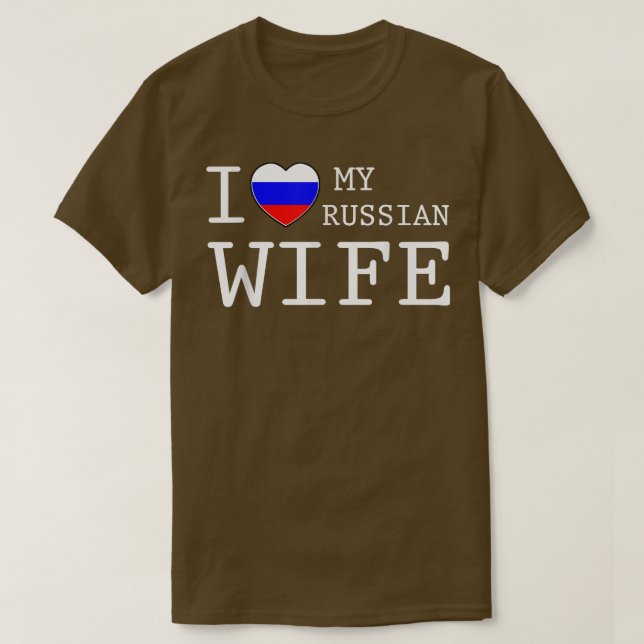 Camiseta Mens I love my Russian Wife T (Frente do Design)