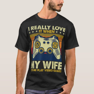 Camiseta Mens I Love My Wife - Dons Husband Men Video Ga