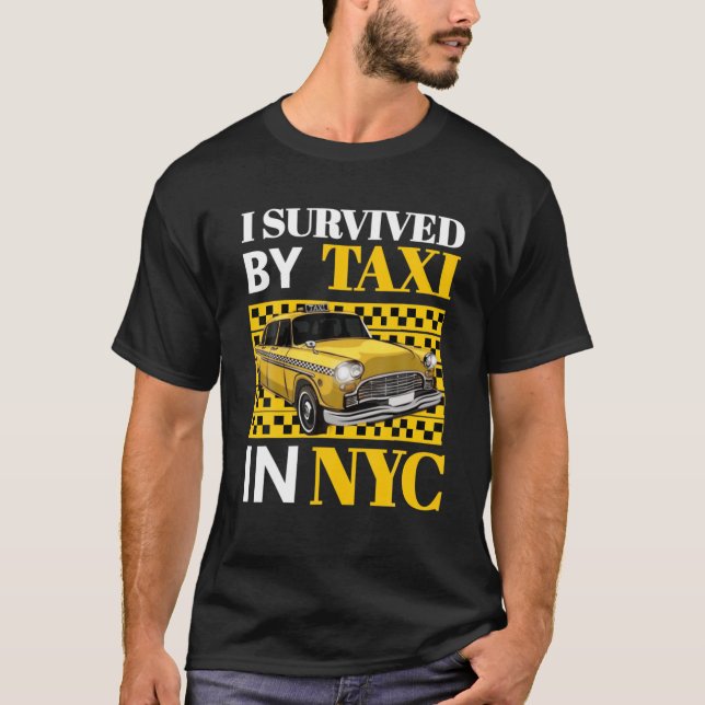 Camiseta Mens I Sobreviveu Por Taxi Na NYC (Frente)