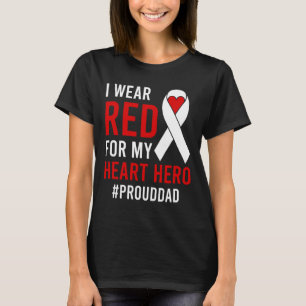 Camiseta Mens I Veste Red Proud Chd Warrior Padre Chd Aware