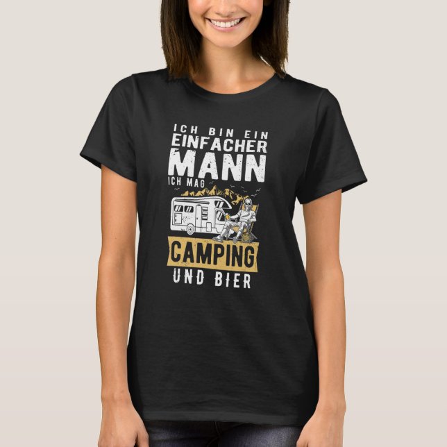 Camiseta Mens Ich Caixa Ein Einfach Mann Ich Mag Camping Un (Frente)