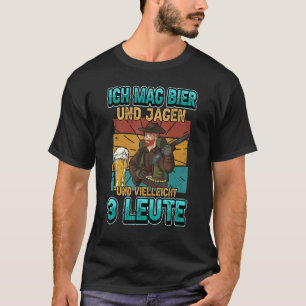 Camiseta Mens Ich Mag Bier Jagen Jäger Dizendo Rifle