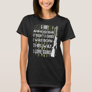 Camiseta Mens Im Ammosexual Gun Pai Green Camo Gunsmith