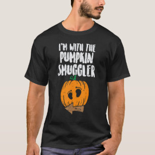 Camiseta Mens Im With The Pumpkin Smuggler Halloween Pregna