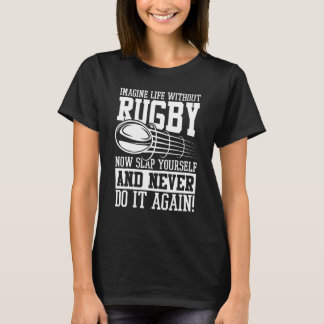 Camiseta Mens Imaginem A Vida Sem O Rugby Combatente