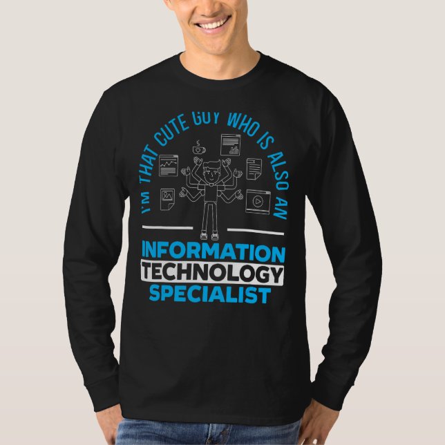 Camiseta Mens Information Technology Specialist Computer Jo (Frente)