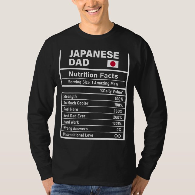 Camiseta Mens Japoneses Fatos de Nutrição de Pais Nat (Frente)