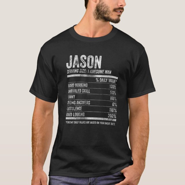 Camiseta Mens Jason Nutrition Nome Personalizado Nome Funny (Frente)
