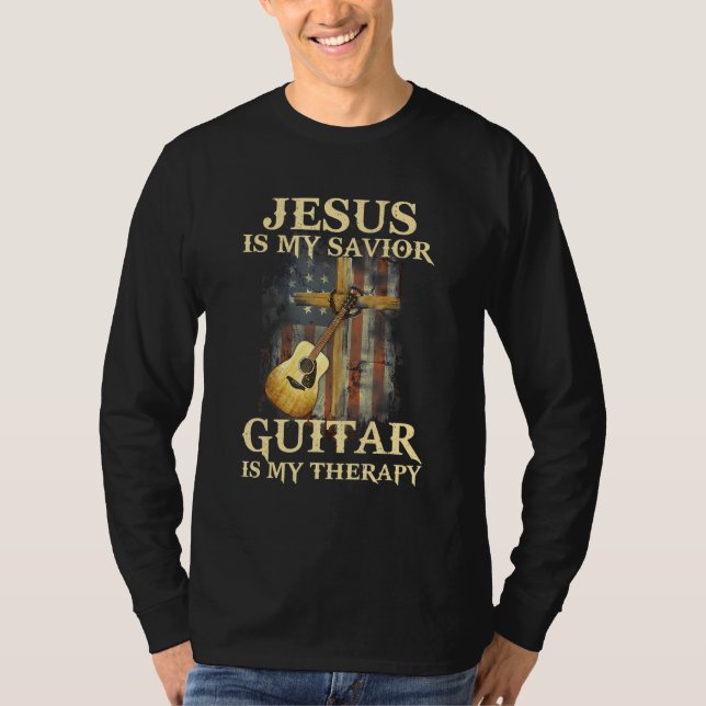 Camiseta Mens Jesus É Meu Violão Salvador É Minha Culpa Ter (Frente)