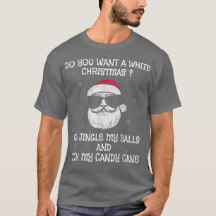 Camiseta Mens Jingle Minhas Bolas Lick Minha Canela Branca