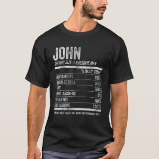 Camiseta Mens John Nutrition Personalizado Nome Funny F