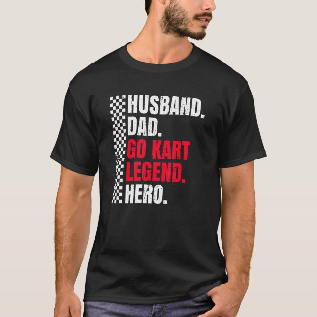 Camiseta Mens Kart Racing Para O Seu Marido Go Kart Racer (Frente)