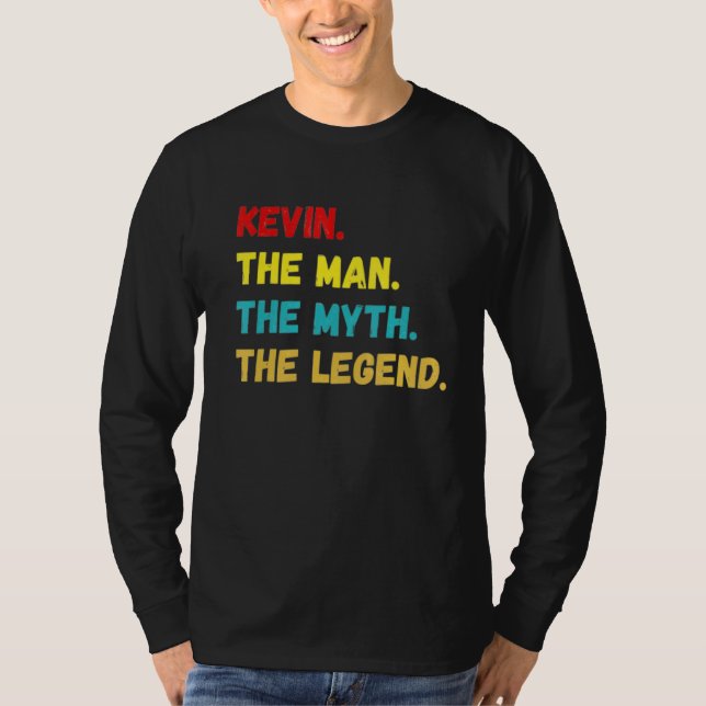 Camiseta Mens Kevin O Homem O Mito A Lenda (Frente)