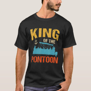 Camiseta Mens King Do Capitão Pai Do Barco Pontoon