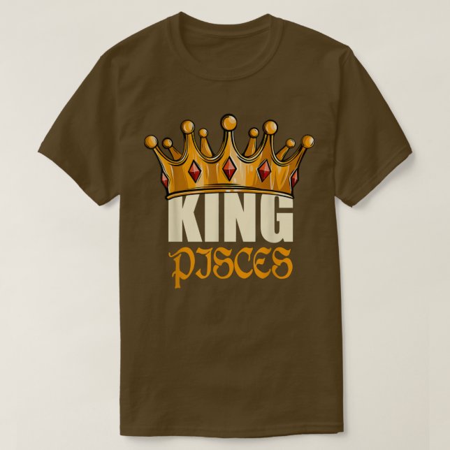 Camiseta Mens King Peixes Zodiac Astrolo (Frente do Design)