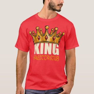 Camiseta Mens King Sagittarius Zodiac Aniversário Horoscópi