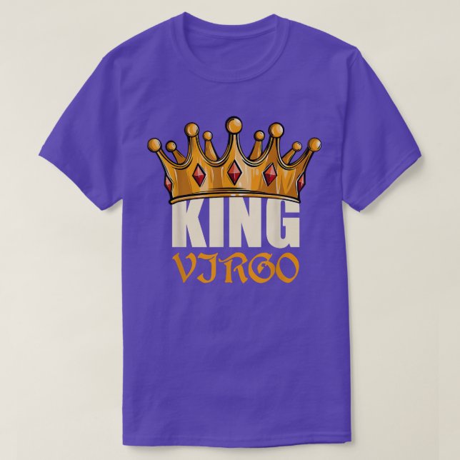 Camiseta Mens King Virgo Zodiac Birthday Horoscope Astrolog (Frente do Design)