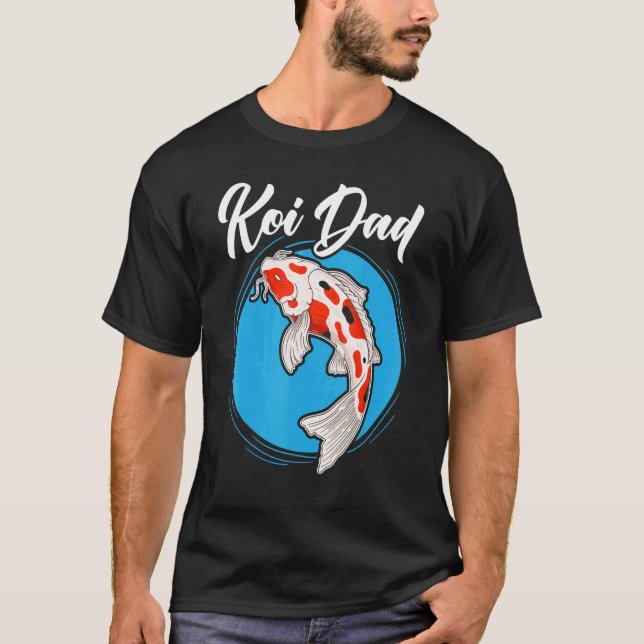 Camiseta Mens Koi Dad Japanese Koi Carp Nishikigoi Fish Fat (Frente)