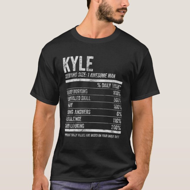 Camiseta Mens Kyle Nutrition Personalizado Nome Funny F (Frente)