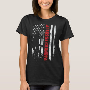 Camiseta Mens Lacrosse vovô americano Bandeira 4 de julho L