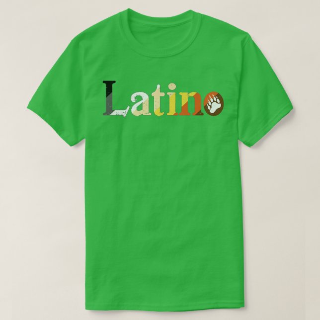 Camiseta Mens Latino Gay do Orgulho de Urso de Sensação (Frente do Design)