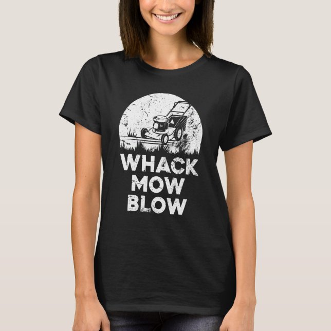 Camiseta Mens Lawns Whack Mow Blow Retro Distress Laure C (Frente)