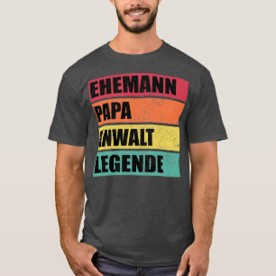 Camiseta Mens Lawyer Pai Legend Husband Casando do Pai