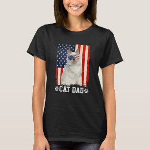 Camiseta Mens Legal Cat Pai American Flag Padre S Day