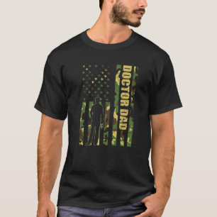 Camiseta Mens Legal da bandeira americana Camouflagem Médic
