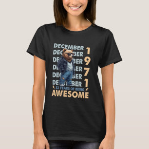 Camiseta Mens Legend Dezembro 1971 53rd Birthday Bear 53 Ye
